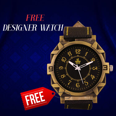 2 Golden Chain + Bracelet + Ring + Free Watch (2GCBRW18)