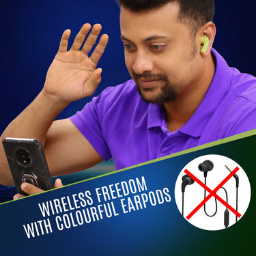 Bluetooth Calling Smart Watch + Colorful Bluetooth Earpods With Inbuilt Screen And light (BCSW16)