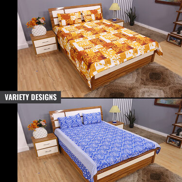 Pack of 8 Petal & Pattern Double Bedsheets Set (8BS46)