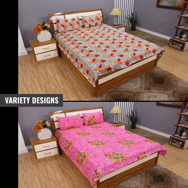 Pack of 8 Petal & Pattern Double Bedsheets Set (8BS46)