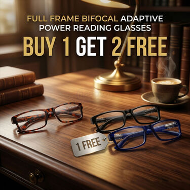 Full Frame Bifocal Adaptive Power Reading Glasses B1G2 Free (3BORG16)