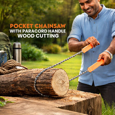Pocket Chainsaw With Paracord Handle For Wood Cutting (HCS)
