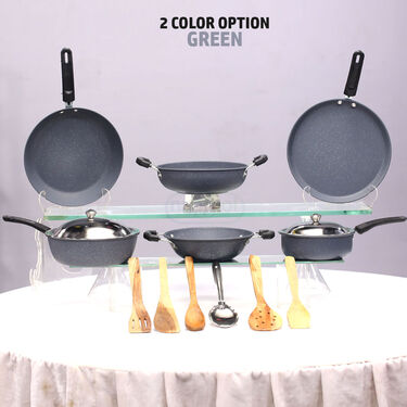 14 Pcs Ceramic Coated 3 Layer Nonstick Cookware Set (14CCNC1)