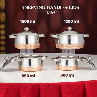 18 Pcs Stainless Steel Copper Coated Cook & Serve Set (18CC1)