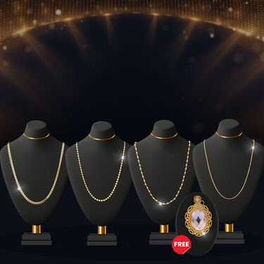 4 Ladies Golden Chain + Free Golden Austrian Diamond Pendant (4LGCFP2)