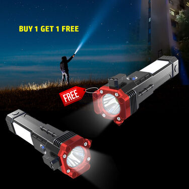 6 in 1 Rechargeable Hammer Torch Light - Buy 1 Get 1 Free (D20)