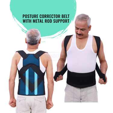 Unisex Posture Corrector Belt With Metal Rod Support (BPCMR)