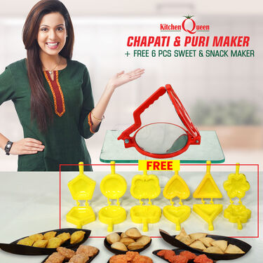 Chapati & Puri Maker + Free 6 Pcs Snack Maker (CP7)