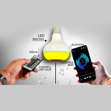 Colour Changing LED Bulb with Bluetooth Speaker + Free Rotating Bulb