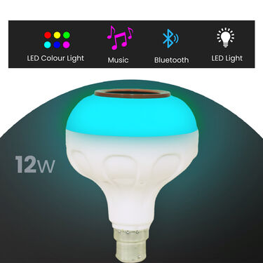 Colour Changing LED Bulb with Bluetooth Speaker + Free Rotating Bulb