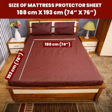 Double Fitted Mattress Protector Sheet with 2 Pillow Protector Free (DMP7)