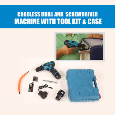 Cordless Screwdriver and Drill machine Tool Kit with Case (HT21)