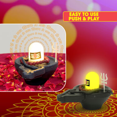 Rechargeable Shivling with Mantra & Light + Free 2 Water Sensor Diya (L46)