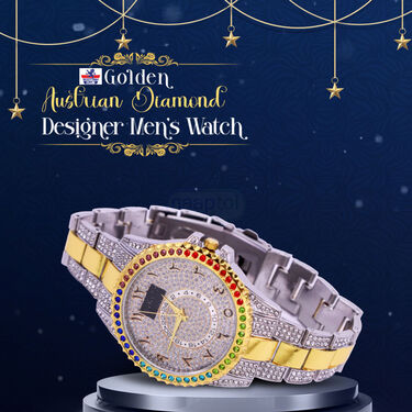 Golden Austrian Diamond Designer Watch (MGW28)