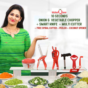 Onion & Vegetable Chopper + Smart Knife + Multi Cutter + Free 3 gifts (CHOP5)