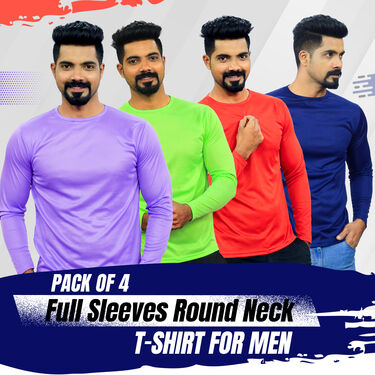 Pack of 4 Round Neck Full Sleeves T-shirts (4RTF2)