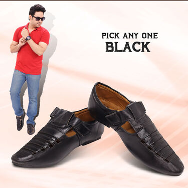 Pick Any 1 Stylish Leatherite Sandals + Free Watch And Sunglasses (SW76)