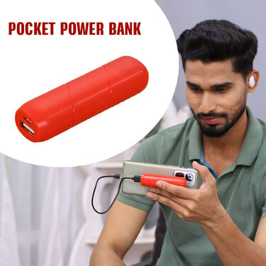 Pocket Power Bank + Single Bluetooth Ear Pod + USB Fan + USB Light (PB6)