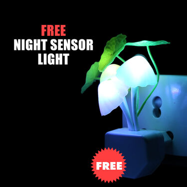 Powerful Colour Changing LED Bulb with Bluetooth Speaker & Remote + Free Night Sensor Light (CBSR8)