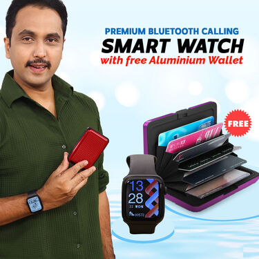 Premium Bluetooth Calling Smart Watch with Free Alluminium Wallet (BCSW9)