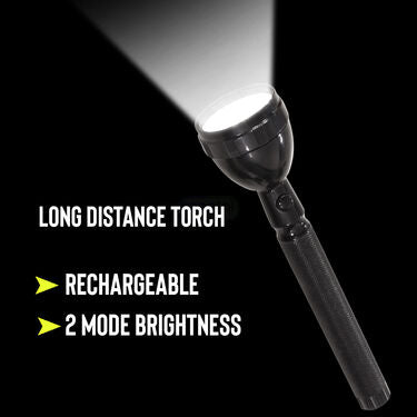 Rechargeable Long Distance Torch with Emergency Keychain Light (L28)