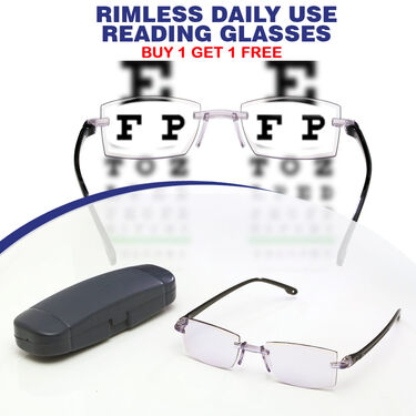 Rimless Daily Use Reading Glasses - Buy 1 Get 1 Free (BRG16)