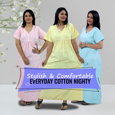 Pick Any 1 Womens Cotton Nighty (WCN-3)