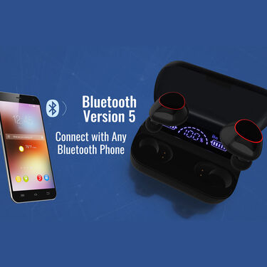 Wireless Bluetooth Earpods with Inbuilt Power Bank M10 with Free USB Light & USB Fan (TWS34)