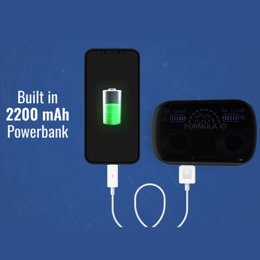 Wireless Bluetooth Earpods with Inbuilt Power Bank M10 with Free USB Light & USB Fan (TWS34)