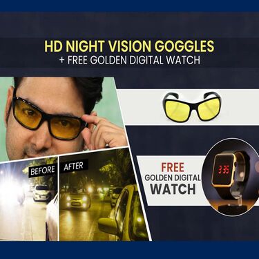 HD Night Vision Goggles + Free Golden Digital Watch