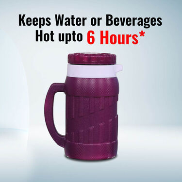 Steel Insulated Hot Flask + 4 Double Wall Cup