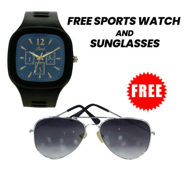 Pack of 2 Men's Leatherite Sandals   Free Sports Watch And Sunglasses (SW55)