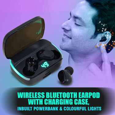 Wireless Bluetooth Earpod with Inbuilt Powerbank And RBG Light (TWS6)